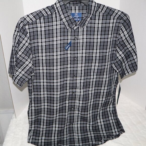 George Mens Button Down Shirt Short Sleeve Size Small(34-36) Classic Fit Plaid - Picture 1 of 8